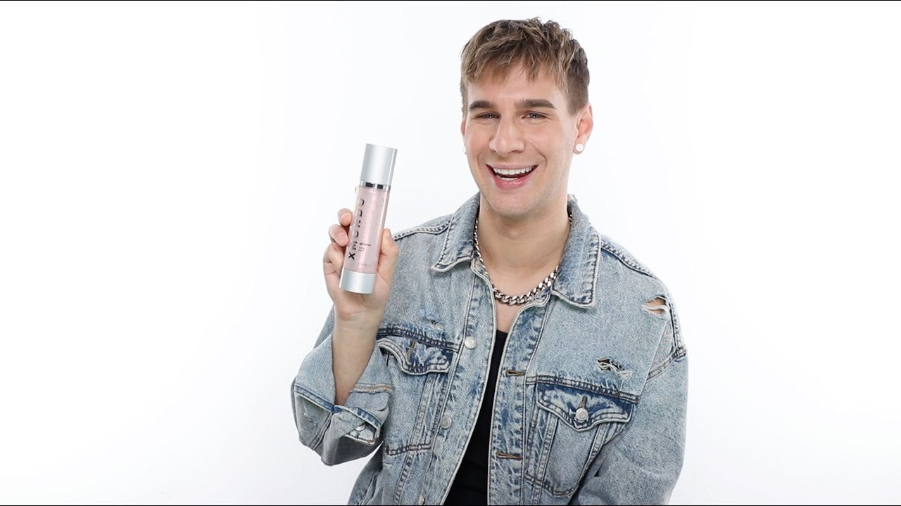 Load video: Brad Mondo showing off the Glitterati Styling Serum product and how it works.