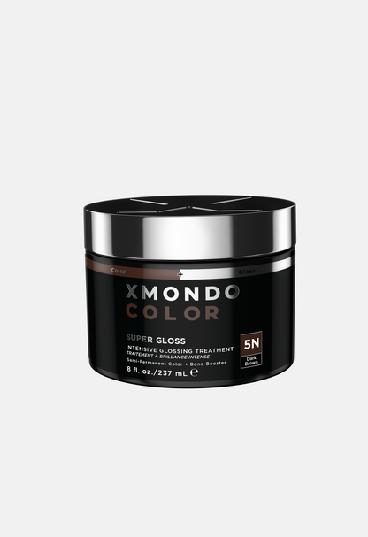 Xmondo Color Super Gloss hair product jar on a white background