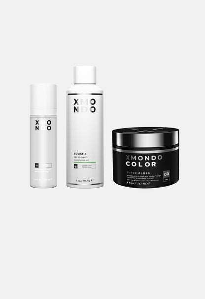 Three XMONDO Haircare products on a white background