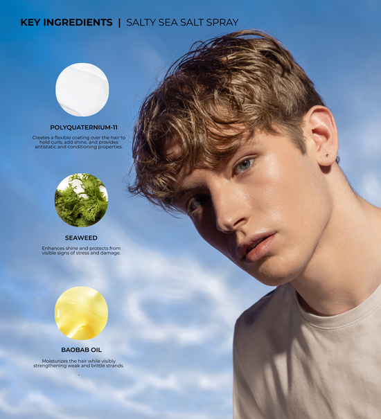 Salty Sea Salt Spray Vegan Formula with Natural Minerals XMONDO HAIR