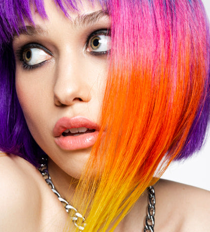 Female hair model after using XMONDO Color Super Orange hair healing color