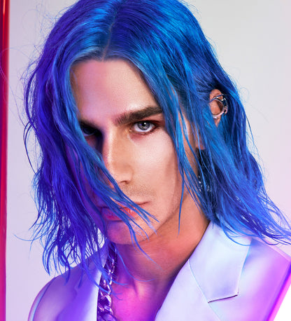 Brad Mondo after using Super Blue Hair healing Color