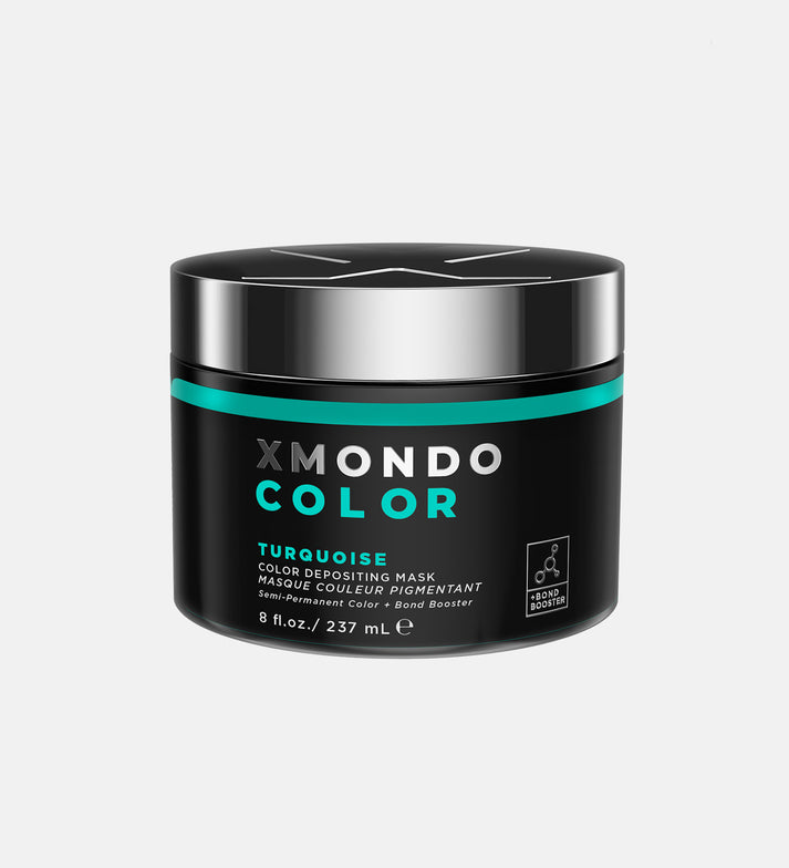 Turquoise Color Depositing Mask product on white background
