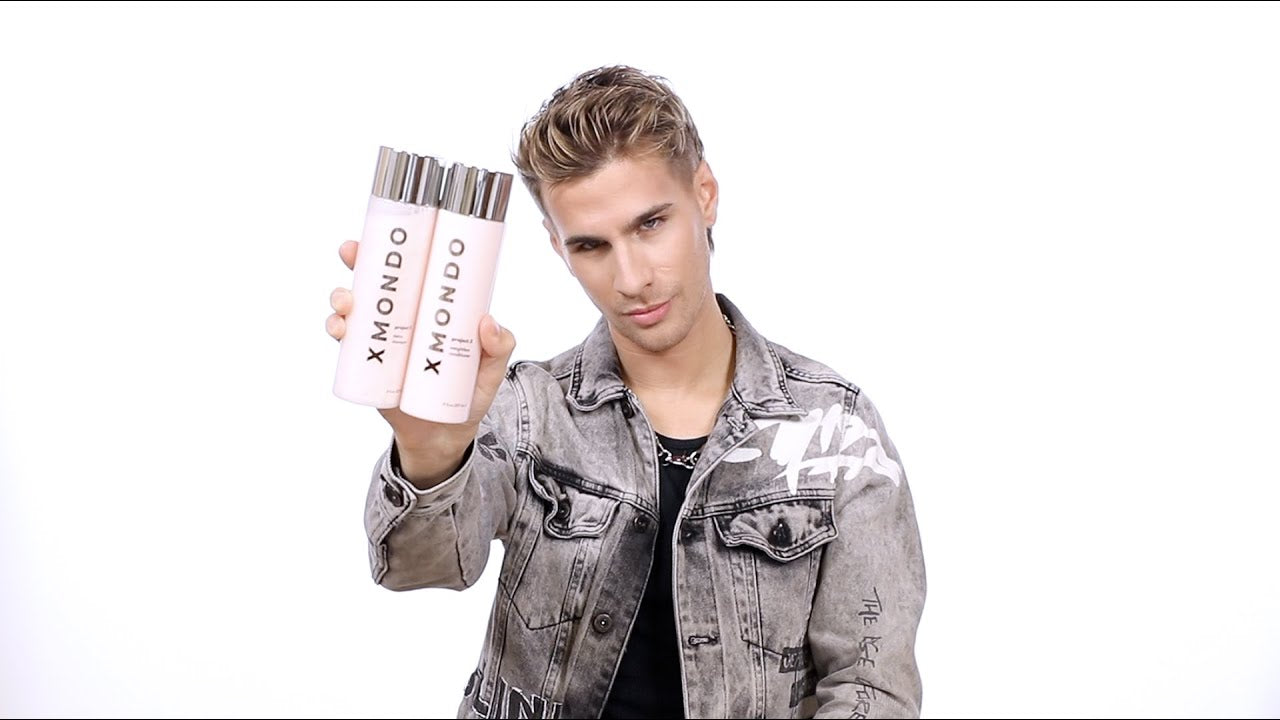 Load video: Brad Mondo showing off the Project X Detox Shampoo product and how it works.