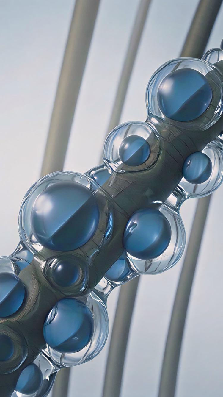 A moisture-retention system stabilizes hydration levels within the strand.