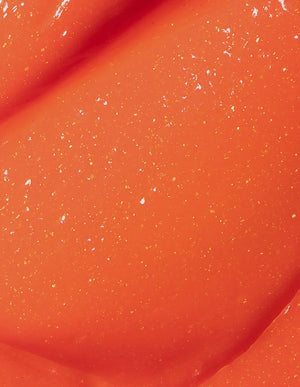 Closeup of shiny orange hair color
