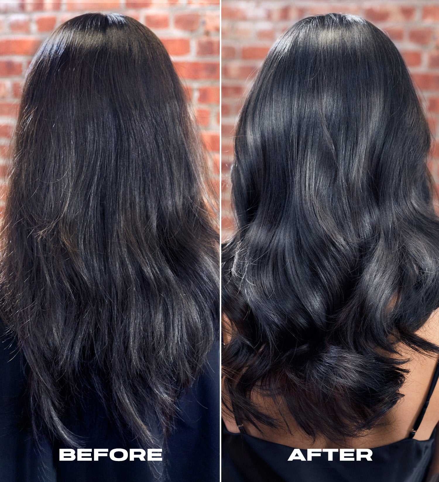 Hair before and after using Super Gloss