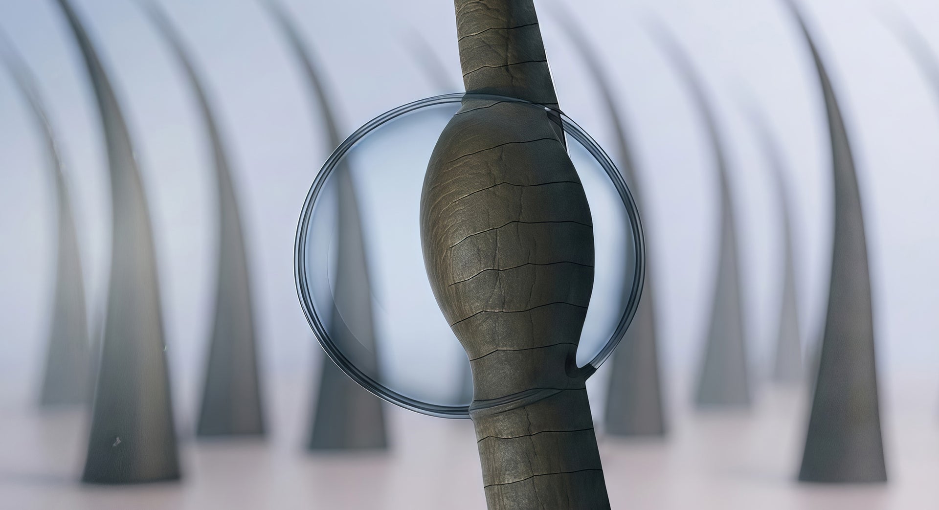 Peptide-supported actives expand the fiber while reinforcing strand integrity.